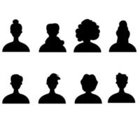 divers vrouw en mannetje avatars silhouet zwart vector