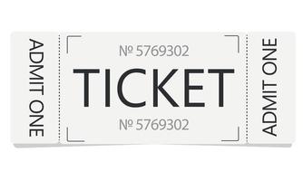 wit ticket bioscoop, tentoonstelling, evenement, theater vector