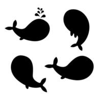 walvis in silhouet stijl. vector illustratie