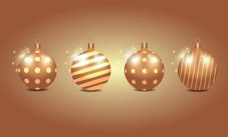 een reeks van nieuw jaar vooravond goud ballonnen voor de Kerstmis boom. decoratie. vector