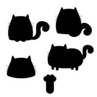 reeks van karakter silhouet katten. vector illustratie