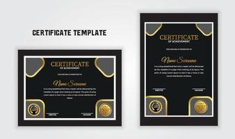 abstract certificaat van prestatie sjabloon met gouden kenteken. vector