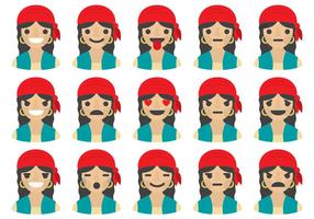 Gipsy vrouw emoticons vector