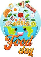 wereld voedsel dag tekst ontwerp vector