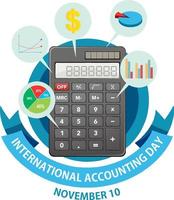 Internationale accounting dag banier ontwerp vector