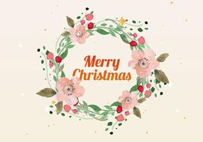 Gratis Christmas Watercolor Wreath Vector