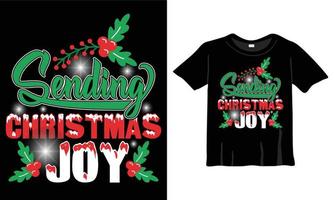 Bezig met verzenden Kerstmis vreugde t-shirt ontwerp sjabloon voor Kerstmis viering. mooi zo voor groet kaarten, t-shirts, mokken, en geschenken. voor Heren, Dames, en baby kleding vector