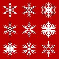 Kerstmis rood achtergrond met sneeuwvlokken vector