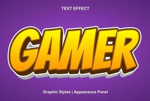 gamer tekst Effecten en bewerkbaar. vector