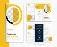 geel creatief zakelijke drievoud brochure ontwerp sjabloon voor bedrijf profiel vector