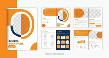 creatief bedrijf zakelijke 8 bladzijde brochure ontwerp sjabloon vector