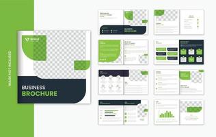 groen zakelijke plein 16 bladzijde brochure ontwerp sjabloon vector