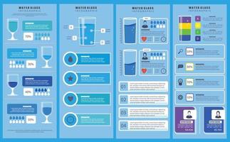 water glas infographics ontwerp vector