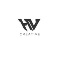 hv eerste brief logo ontwerp vector