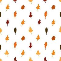 herfst naadloos patroon. vallen bladeren verzameling. tekenfilm stijl. vector