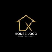 minimalistische brief X luxueus huis logo vector ontwerp voor echt landgoed, huis huur, eigendom middel