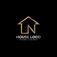 minimalistische brief n luxueus huis logo vector ontwerp voor echt landgoed, huis huur, eigendom middel