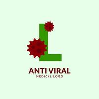 brief l antiviraal medisch en gezondheidszorg vector logo ontwerp