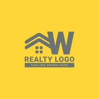 brief w dak huis vector logo ontwerp voor echt landgoed, eigendom tussenpersoon, onroerend goed huur, interieur en buitenkant bouwer