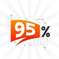 95 korting afzet banier Promotie. 95 procent verkoop promotionele ontwerp. vector