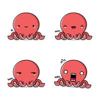 vector illustratie van schattig Octopus emoji