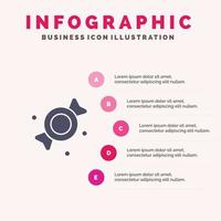 bonbon snoep snoepgoed solide icoon infographics 5 stappen presentatie achtergrond vector