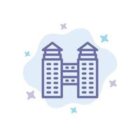 gebouw stad bouw blauw icoon Aan abstract wolk achtergrond vector