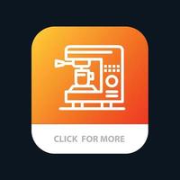 koffie elektrisch huis machine mobiel app knop android en iOS lijn versie vector