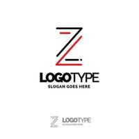 z logo. digitaal logo sjabloon. zwart en rood logo sjabloon. technologie merk naam ontwerp. vector