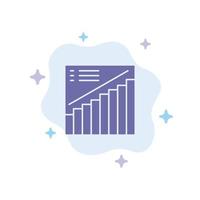 tabel diagram analytics presentatie verkoop blauw icoon Aan abstract wolk achtergrond vector