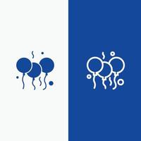 Indisch dag ballon Indië lijn en glyph solide icoon blauw banier lijn en glyph solide icoon blauw banier vector