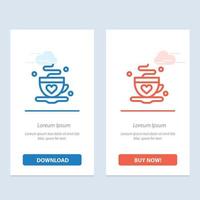 kop koffie thee liefde blauw en rood downloaden en kopen nu web widget kaart sjabloon vector