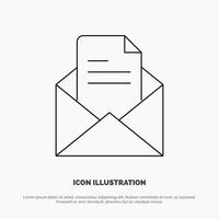 tekst mail kantoor potlood lijn icoon vector