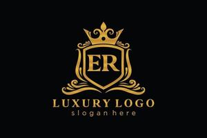 eerste eh brief Koninklijk luxe logo sjabloon in vector kunst voor restaurant, royalty, boetiek, cafe, hotel, heraldisch, sieraden, mode en andere vector illustratie.