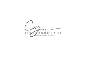 eerste cg brief handtekening logo sjabloon elegant ontwerp logo teken symbool sjabloon vector icoon