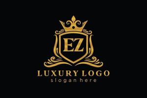 eerste ez brief Koninklijk luxe logo sjabloon in vector kunst voor restaurant, royalty, boetiek, cafe, hotel, heraldisch, sieraden, mode en andere vector illustratie.