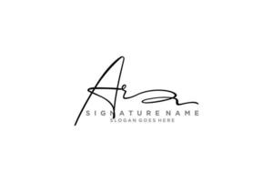 eerste ar brief handtekening logo sjabloon elegant ontwerp logo teken symbool sjabloon vector icoon