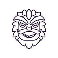 Chinese nieuw jaar concept. vector lijn icoon van draak masker. bewerkbare beroerte getrokken met dun lijn. teken en symbool perfect voor internet winkels, winkels, boeken, web plaatsen, apps