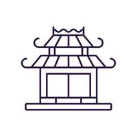 Chinese nieuw jaar concept. vector lijn icoon van Chinese pagode. bewerkbare beroerte getrokken met dun lijn. teken en symbool perfect voor internet winkels, winkels, boeken, web plaatsen, apps