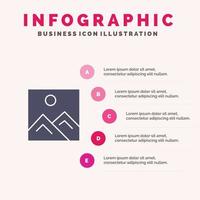 kader afbeelding beeld onderwijs infographics presentatie sjabloon 5 stappen presentatie vector