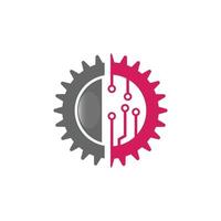 industrieel modern technologie logo ontwerp vector illustratie