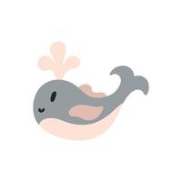 baby zacht speelgoed- walvis. boho baby kinderkamer Scandinavisch neutrale decor element. baby douche minimalistische clip art voor pasgeboren vector