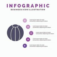 bal strand strand bal speelgoed- solide icoon infographics 5 stappen presentatie achtergrond vector