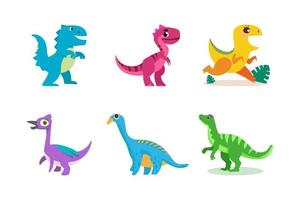 tekenfilm dinosaurus set. verzameling van schattig dinosaurus pictogrammen. vector