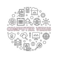 computer virus vector ronde concept schets illustratie