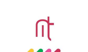 alfabet letters initialen monogram logo mt, tm, m en t vector