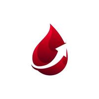 bloed laten vallen met pijl logo. bloed vector illustratie. bloed logo gemakkelijk teken
