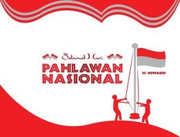 selamat hari pahlawan nasionaal. vertaling gelukkig Indonesisch nationaal heroes dag. vector
