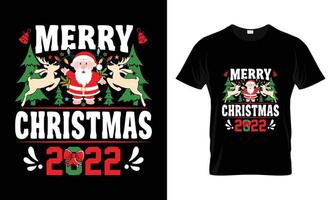 vrolijk Kerstmis 2022 t-shirt ontwerp. hand getekend belettering voor kleding mode. vector grafisch typografisch ontwerp voor poster, artwork Svg, bundel, Kerstmis t-shirt citaten gezegde voor afdrukken.