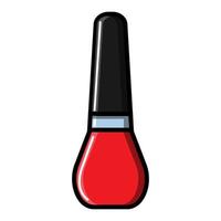 een klein nietje fles met een rood modieus glamoureus mooi manicure en pedicure nagel Pools geïsoleerd Aan een wit achtergrond. vector illustratie